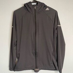 Women’s Adidas Gray lightweight full zip running jacket with pockets size Medium